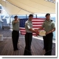 My re-enlistment on the USS Missouri, (me on the right)